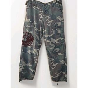 Da Nang Surplus Indo-China Cargo Pants Cotton Camo Y2K Grunge 36x33 Embroidered